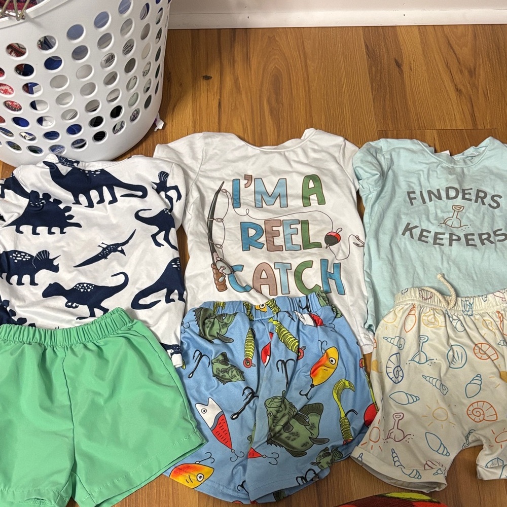 Kids Dinosaur and Fishing Themed Clothing Set